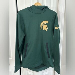 Nike Dri Fit Michigan State University green and gold hoodie size small